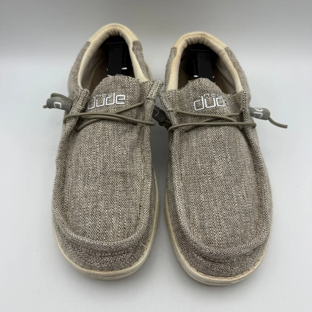 Hey Dude Wally Woven Shoes Mens 9 Beige Slip On Loafers Casual‎ Outdoors